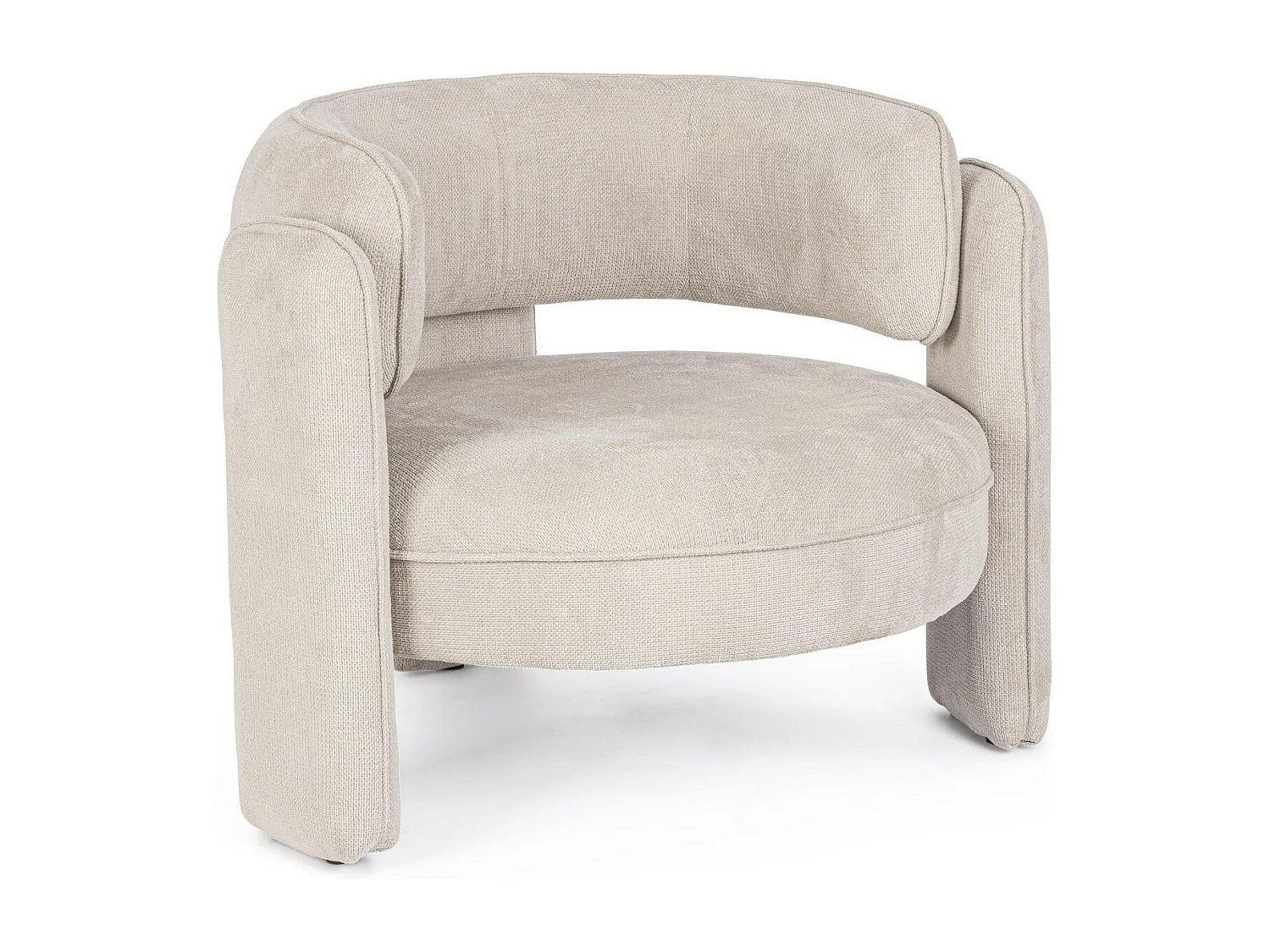 Fauteuil design arrondi en tissu - AUBIN
