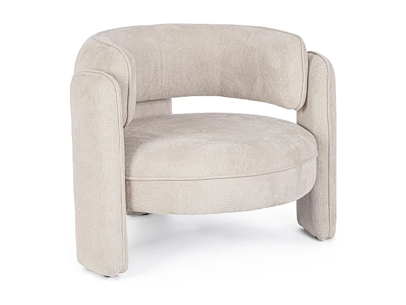 Fauteuil design arrondi en tissu - AUBIN