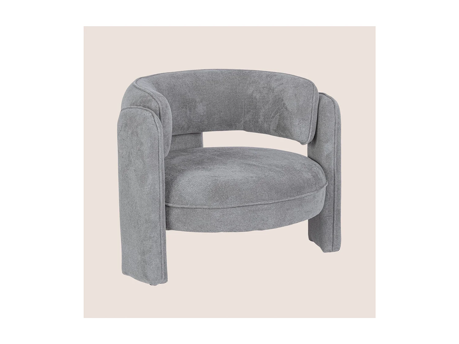 Fauteuil design arrondi en tissu - AUBIN