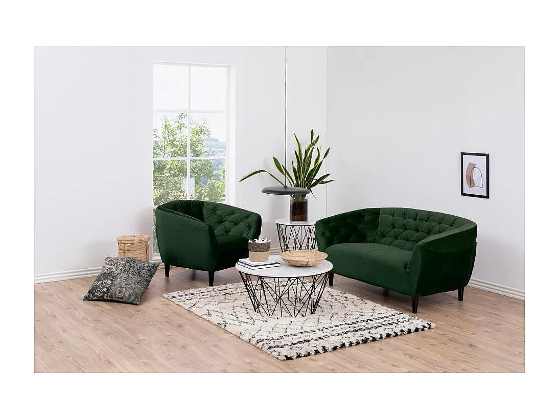 Fauteuil en velours capitonné - RIA