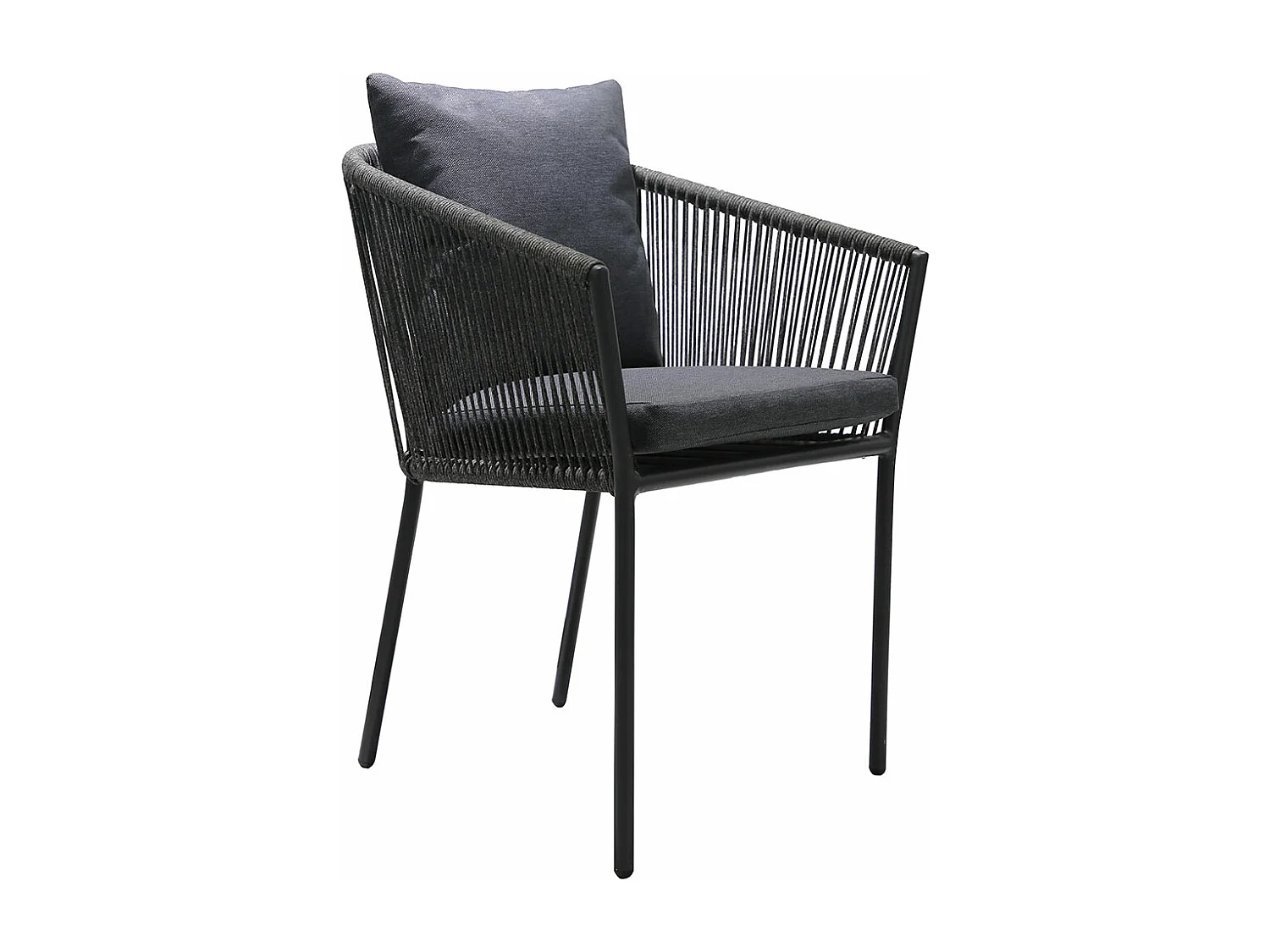 Cleveland Gartenset Esstisch Ø130cm natur, schwarz und 4 Salerno Stuhl grau, schwarz.