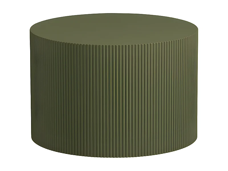 Table basse design ronde 60cm en bois SOSO - Vert kaki