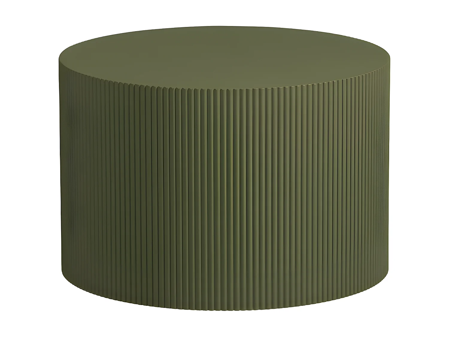 Table basse design ronde 60cm en bois SOSO - Vert kaki