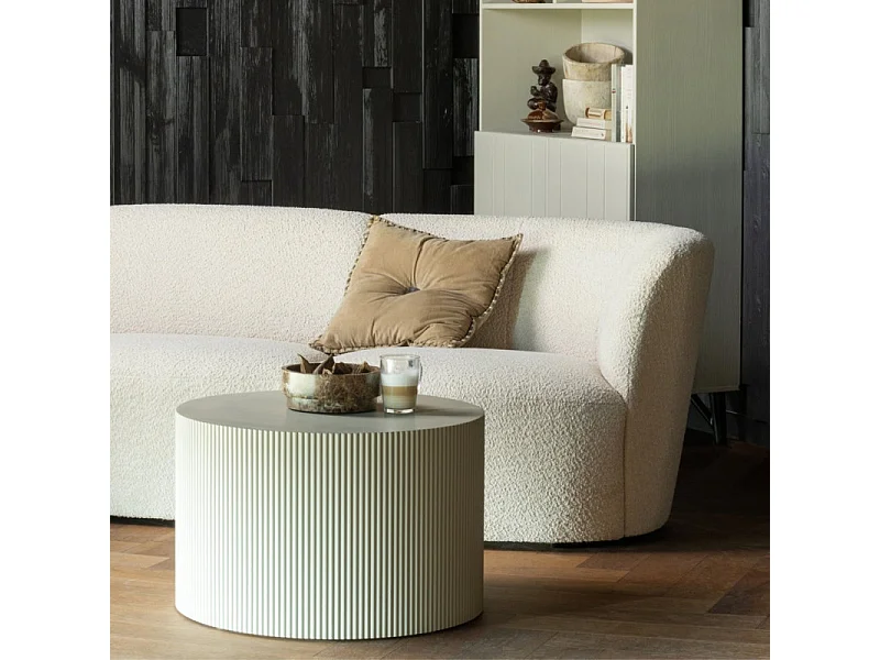 Table basse design ronde 60cm en bois SOSO - Beige