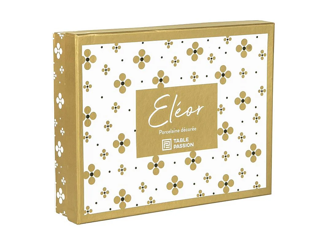 Coffret 6 tasses à café avec sous tasses Eleor 10 cl