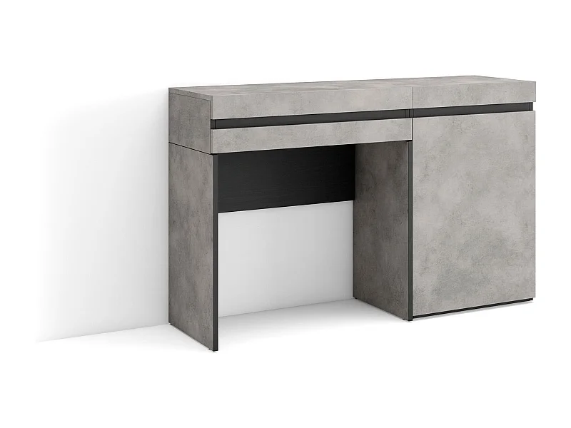 Schminktisch, 121x35x75cm, mit Schublade, Schlafzimmer, Zement