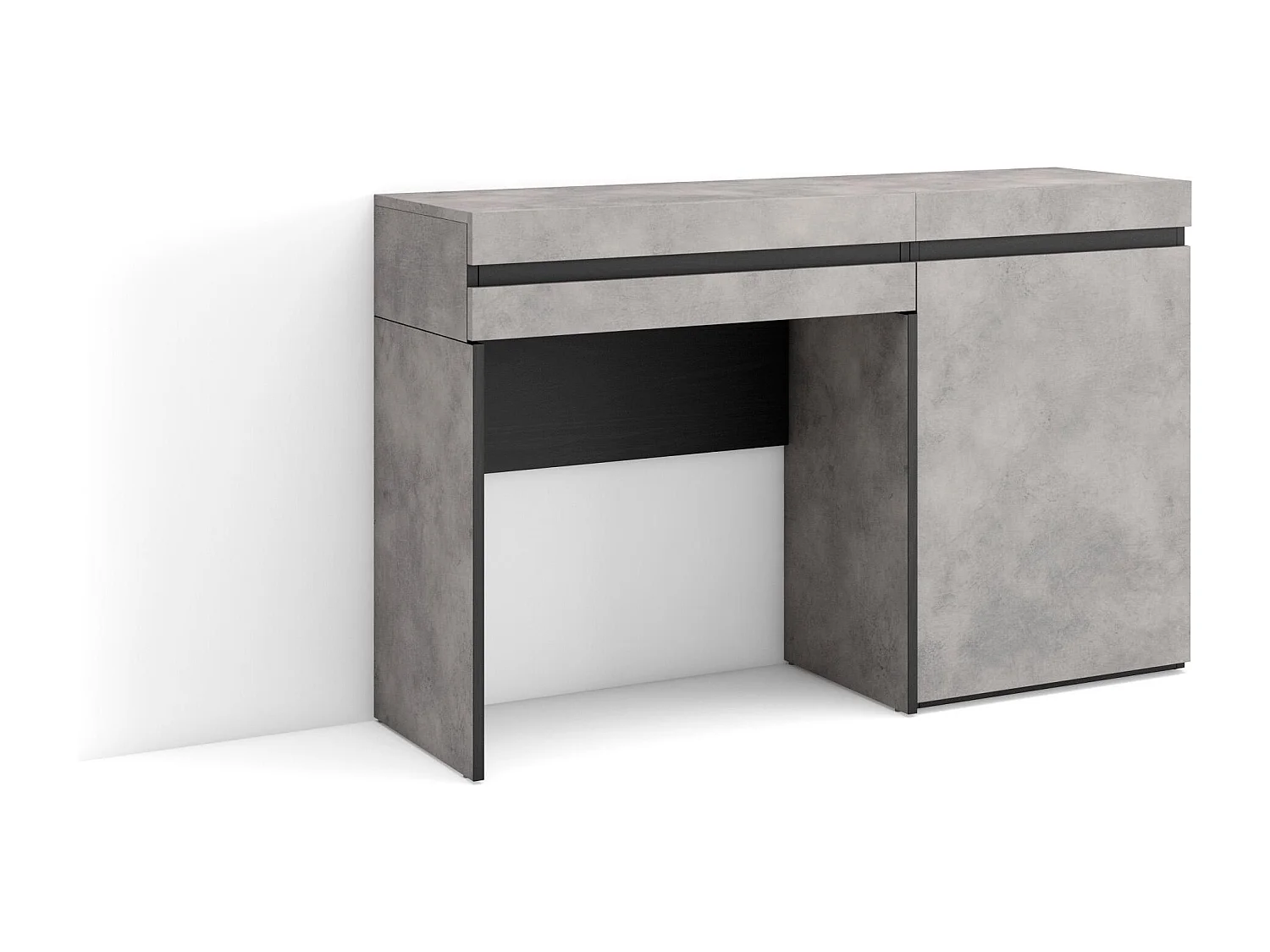 Coiffeuse, 121x35x75 cm, Avec tiroir, Chambre à coucher, Ciment