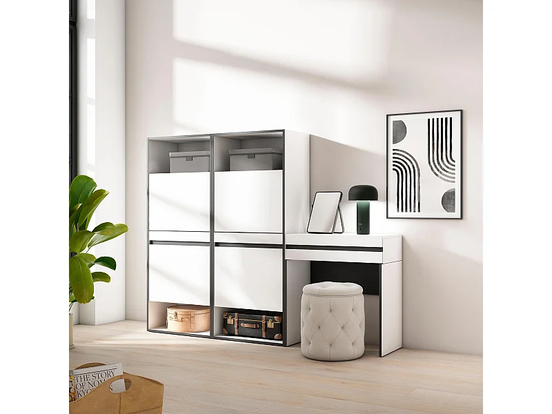 Sapateira, 190x35x145cm, Para quarto, dormitório, Toucador, Branco