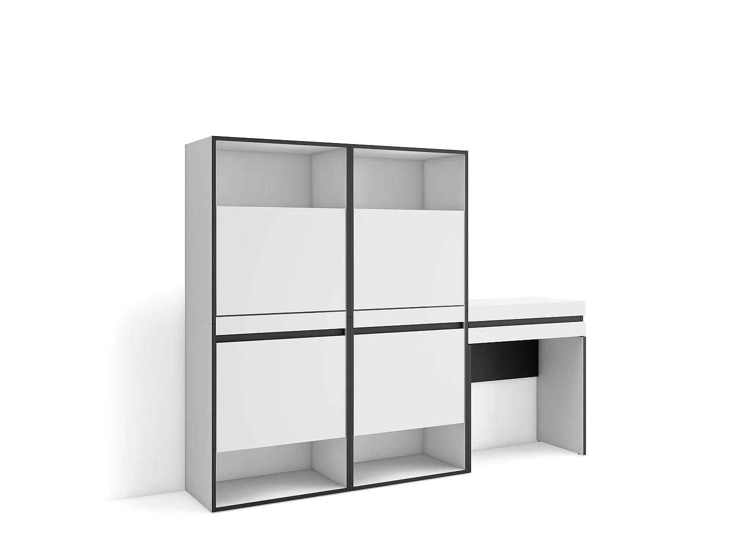 Zapatero, 190x35x145cm, Dormitorio, habitación, Tocador, Blanco