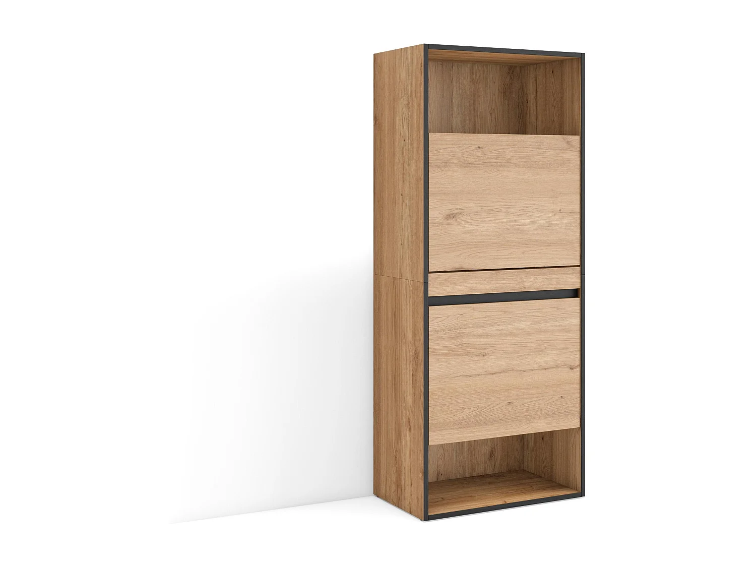 Zapatero, 60x35x145cm, Dormitorio, habitación, Mueble auxiliar, Roble