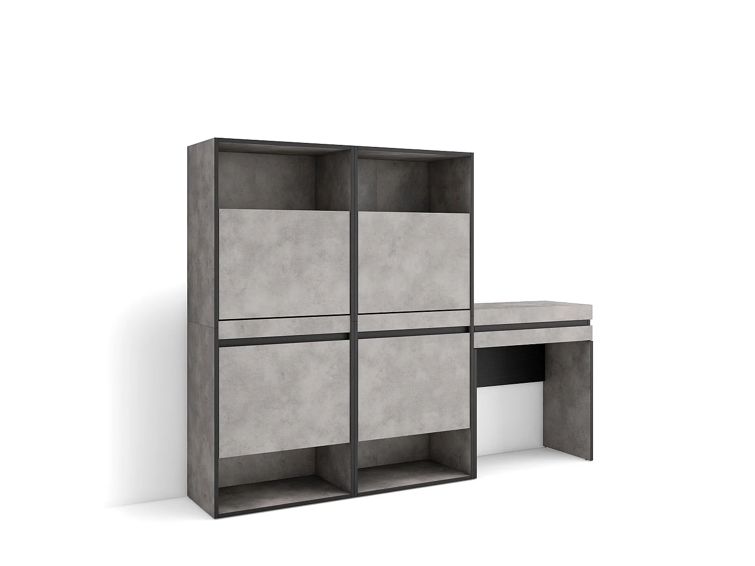 Meuble à Chaussures, 190x35x145cm, Chambre à coucher, pièce, Coiffeuse, Ciment