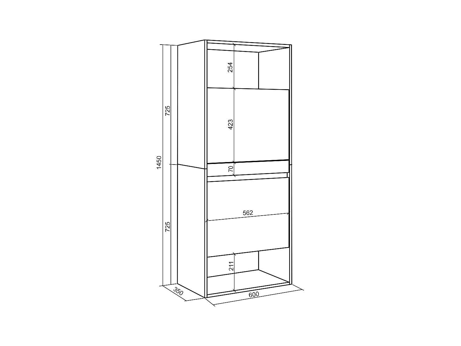 Schoenenkast, 60x35x145cm, Voor slaapkamer, kamer, Schoenenrek, Cement