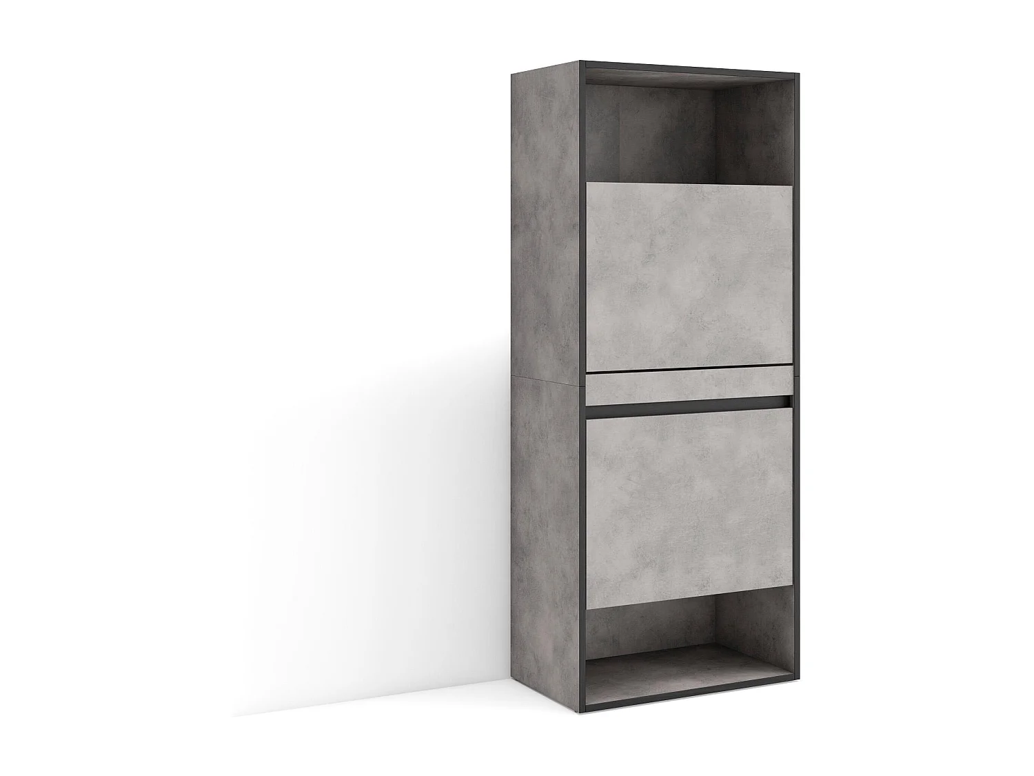 Zapatero, 60x35x145cm, Dormitorio, habitación, Mueble auxiliar, Cemento