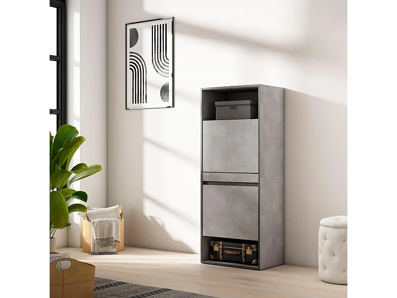 Schoenenkast, 60x35x145cm, Voor slaapkamer, kamer, Schoenenrek, Cement