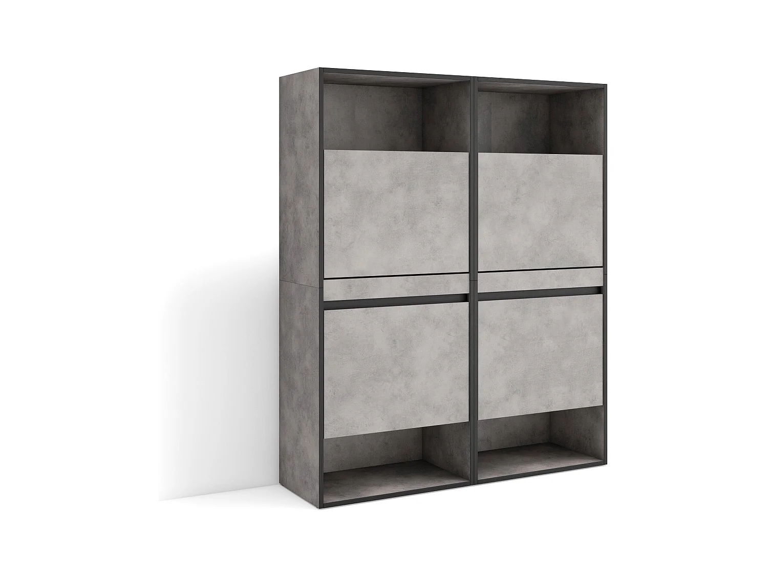 Meuble à Chaussures, 120x35x145 cm, Chambre à coucher, pièce, Armoire  chaussures, Ciment