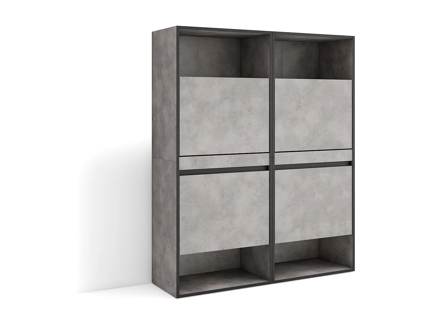 Meuble à Chaussures, 120x35x145cm, Chambre à coucher, pièce, Armoire  chaussures, Ciment