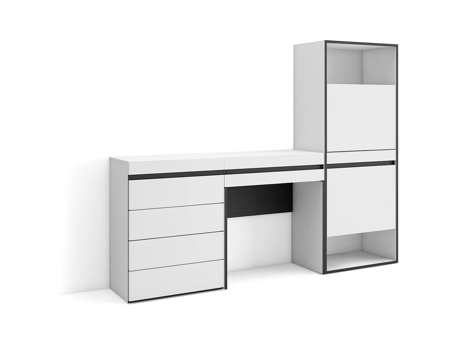 Meuble à Chaussures, 187x35x145 cm, Chambre à coucher, pièce, Commode, Buffet, Coiffeuse, Blanc
