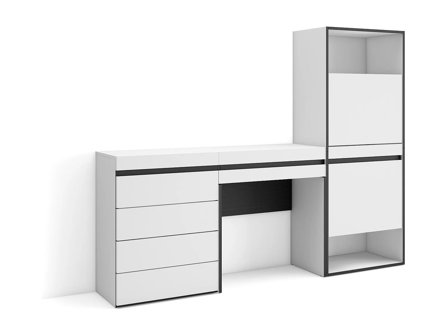 Meuble à Chaussures, 187x35x145cm, Chambre à coucher, pièce, Commode, Buffet, Coiffeuse, Blanc