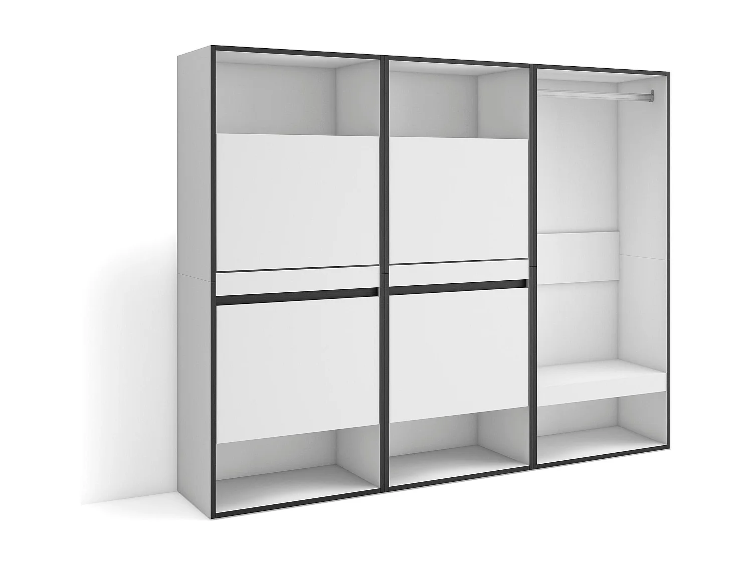 Meuble à Chaussures, 180x35x145cm, Chambre à coucher, pièce, Vestiaire ouvert, Blanc