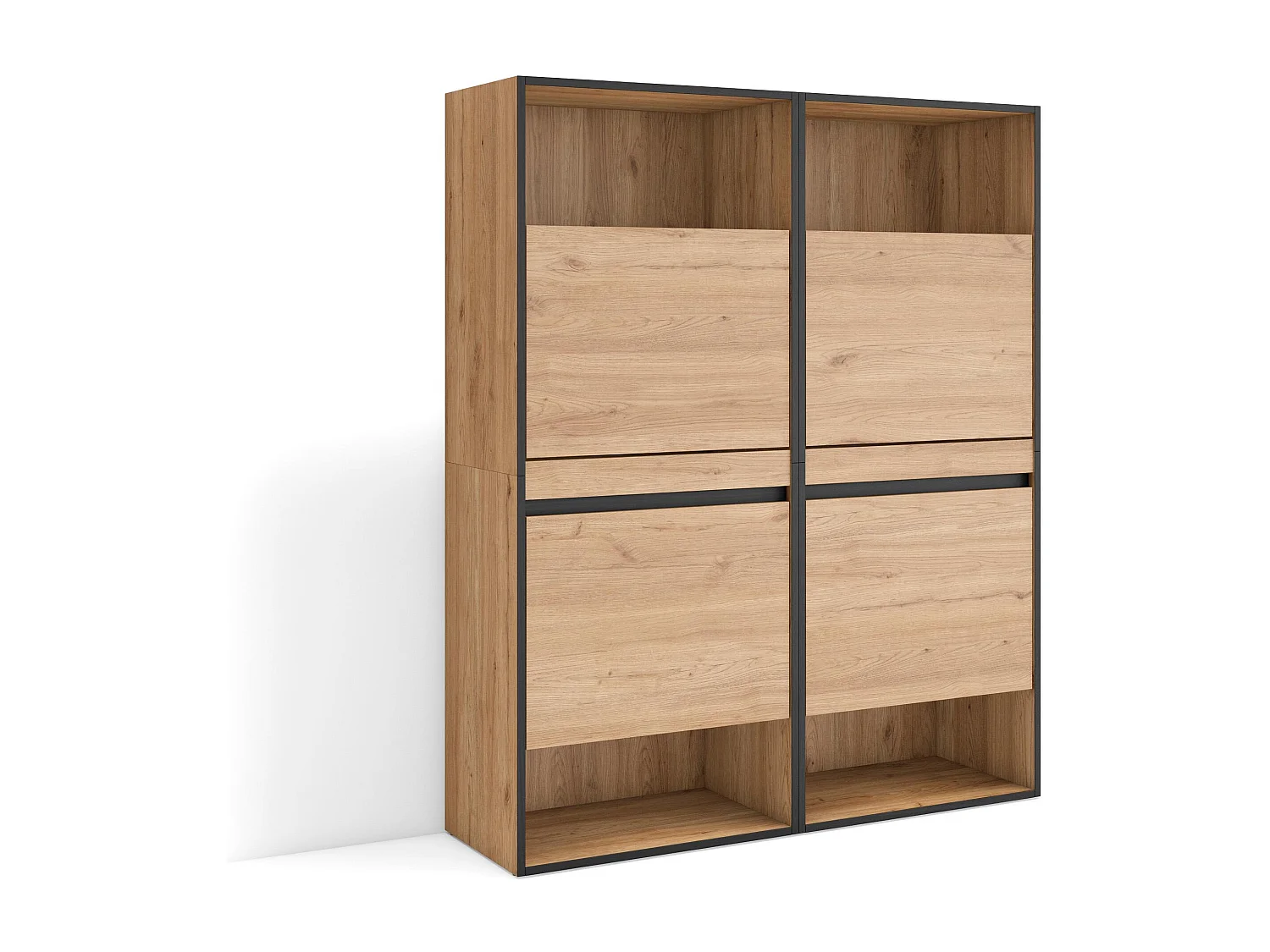 Meuble à Chaussures, 120x35x145cm, Chambre à coucher, pièce, Armoire  chaussures, Chêne