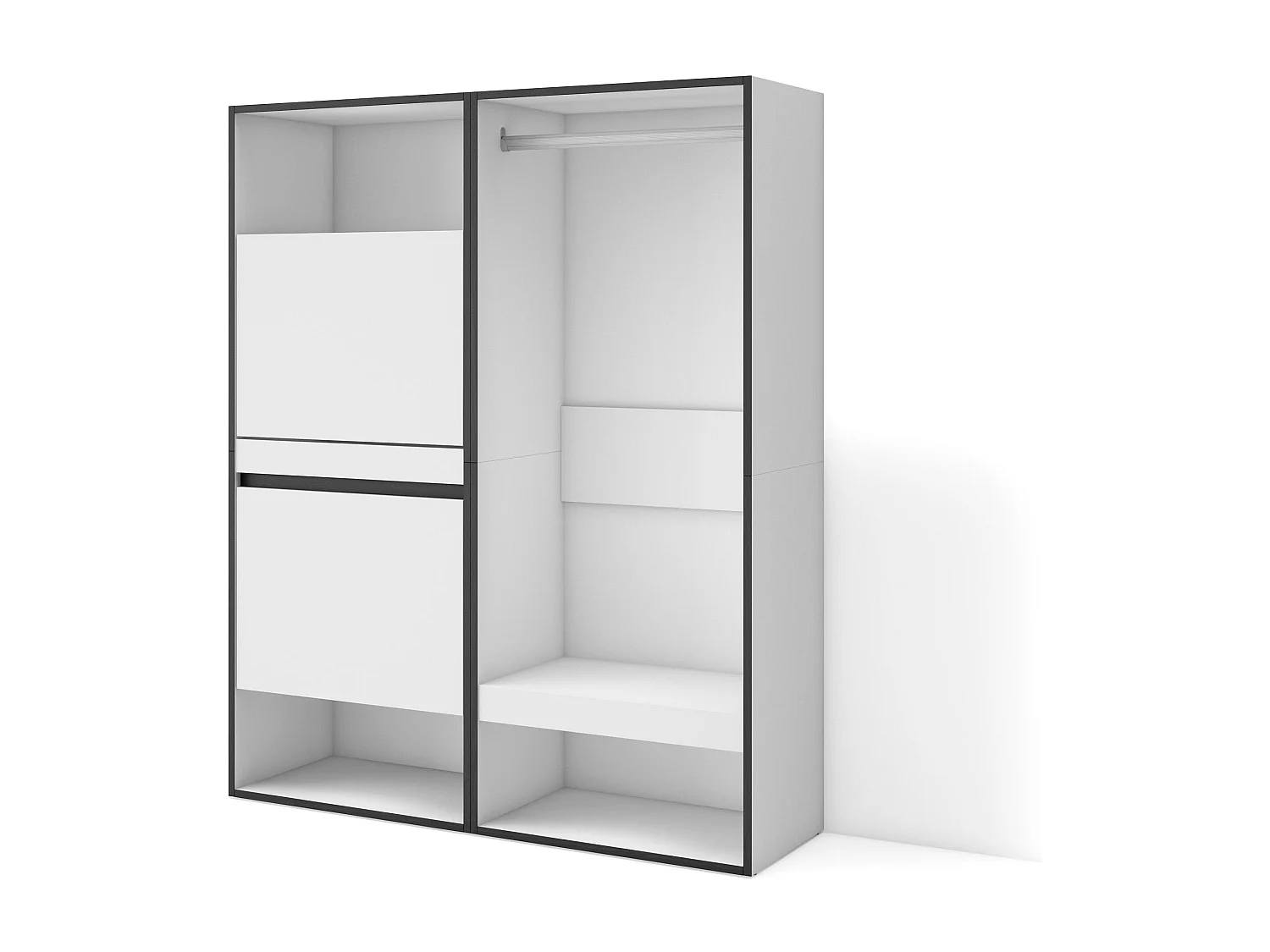 Meuble à Chaussures, 120x35x145 cm, Chambre à coucher, pièce, Vestiaire ouvert, Blanc