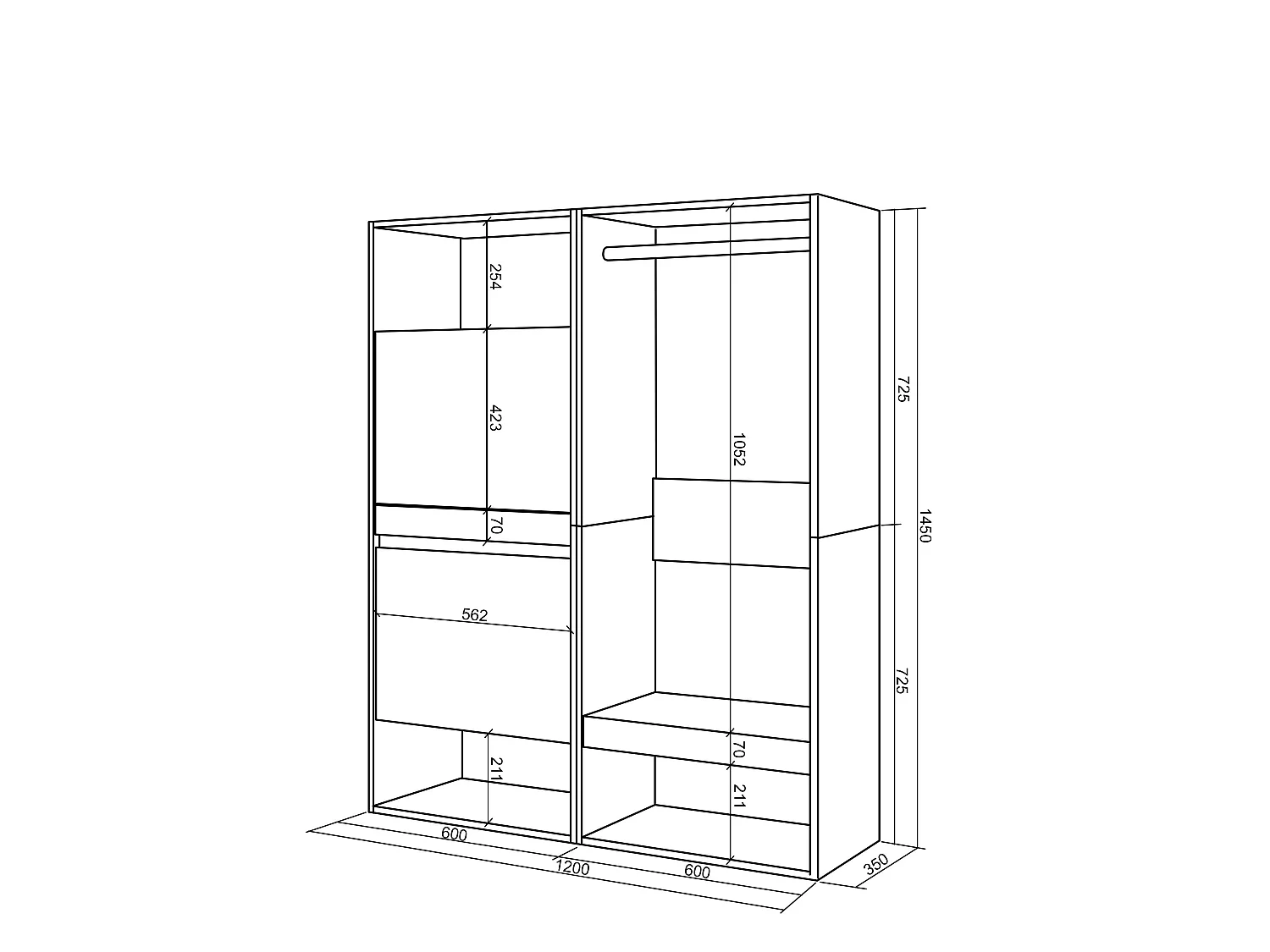 Zapatero, 120x35x145cm, Dormitorio, habitación, Vestidor abierto, Blanco
