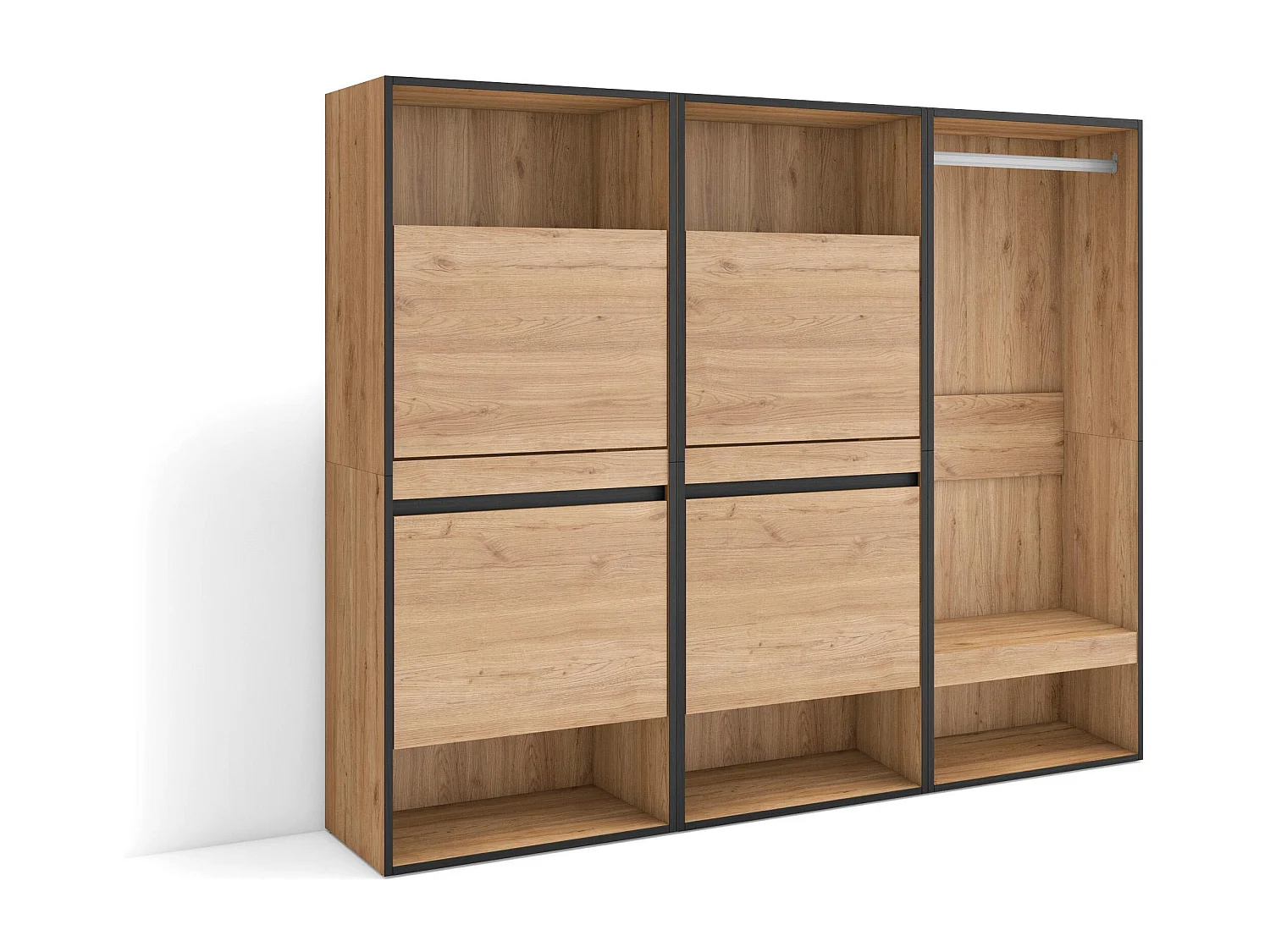 Meuble à Chaussures, 180x35x145cm, Chambre à coucher, pièce, Vestiaire ouvert, Chêne
