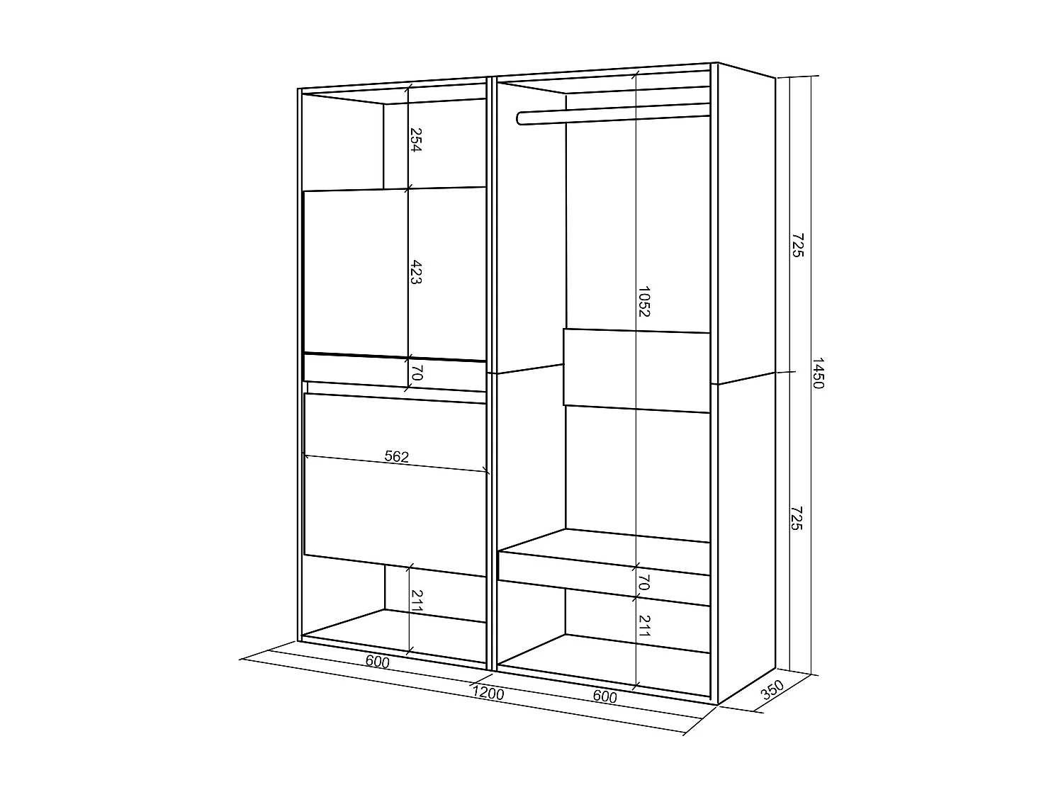 Meuble à Chaussures, 120x35x145 cm, Chambre à coucher, pièce, Vestiaire ouvert, Ciment
