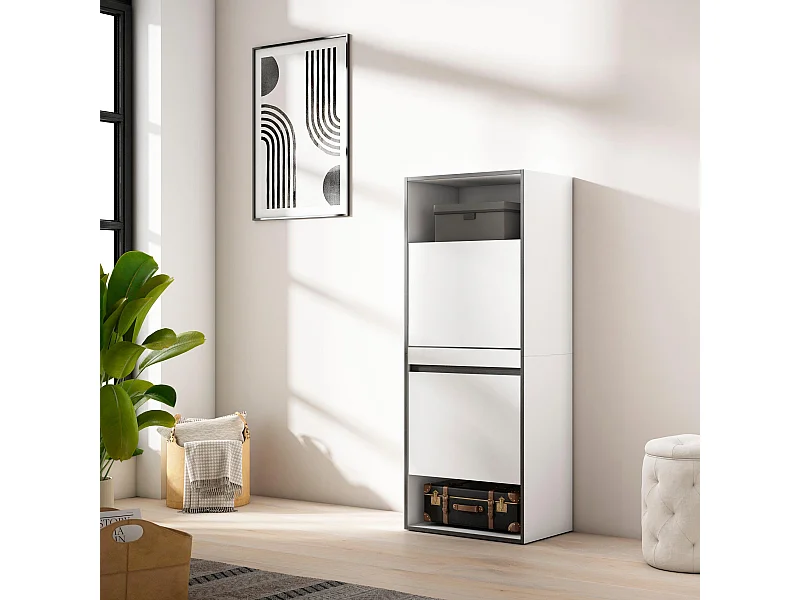 Meuble à Chaussures, 60x35x145 cm, Chambre à coucher, pièce, Armoire  chaussures, Blanc