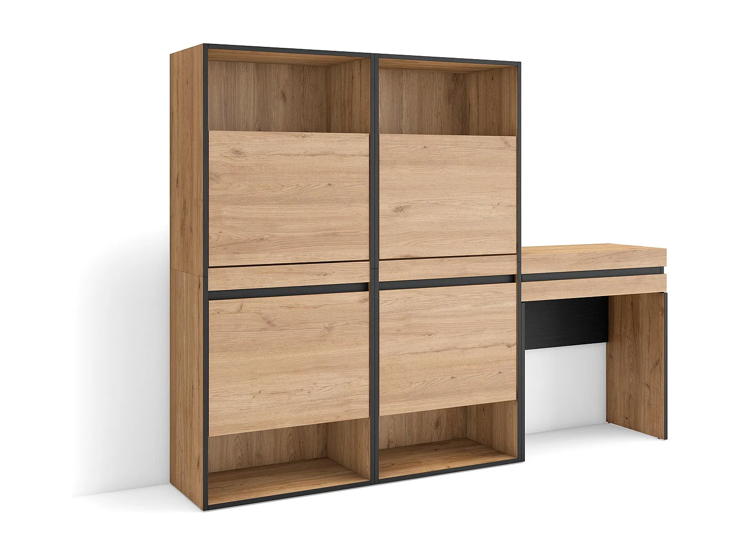 Schoenenkast, 190x35x145cm, Voor slaapkamer, kamer, Kaptafel, Make-uptafel, Eiken