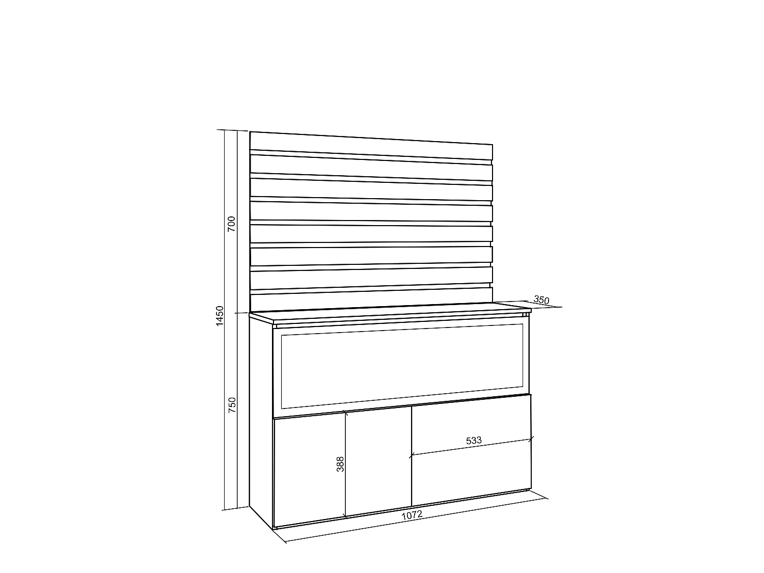 Buffet, Bahut, 107x35x145cm, Chambre à coucher, pièce, Cheminée électrique XXL, Chêne