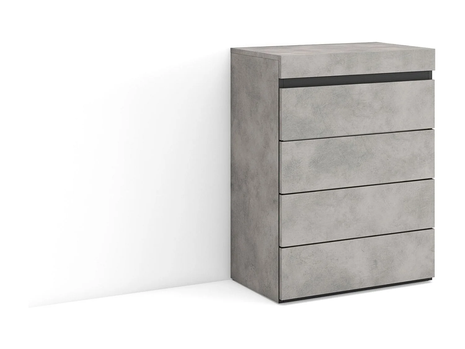 Kommode mit Schubladen, 57x35x75cm, Für Schlafzimmer, Sideboard, Schrank, Zement