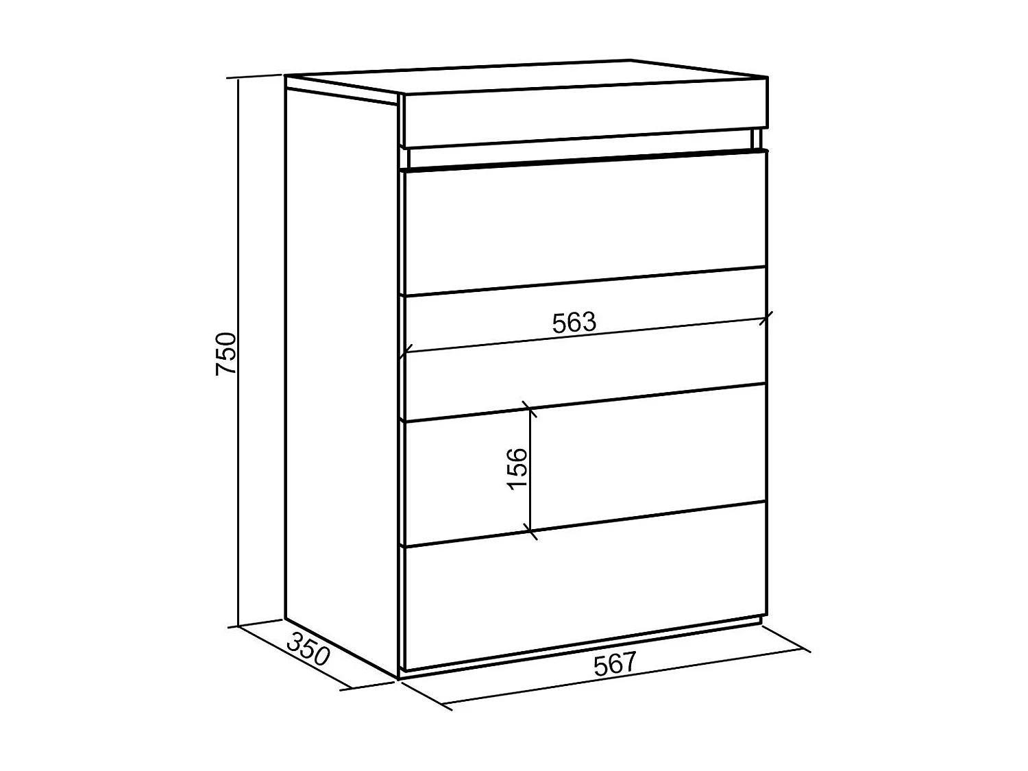 Ladekast, Commode, 35x57x75cm, Voor slaapkamer, kamer, Met opbergruimte, Cement