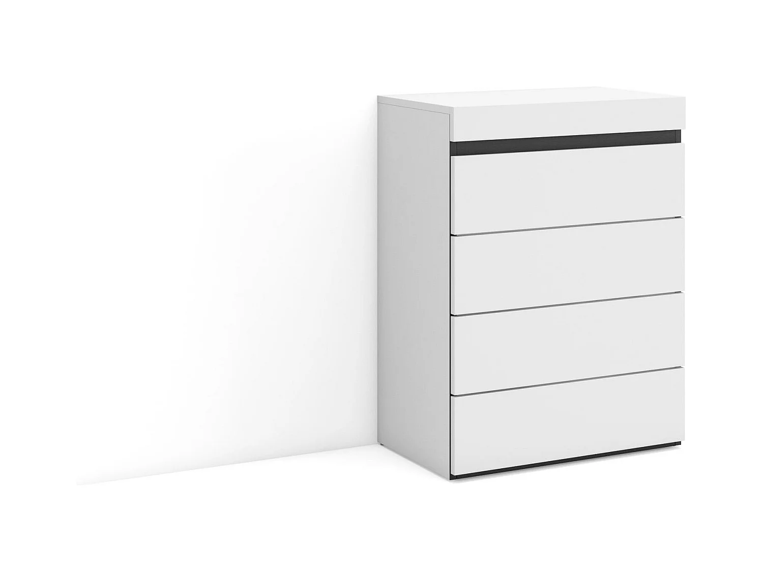 Commode, Buffet, Armoire, 35x57x75 cm, Chambre à coucher, pièce, Armoire à Tiroirs, Blanc et noir