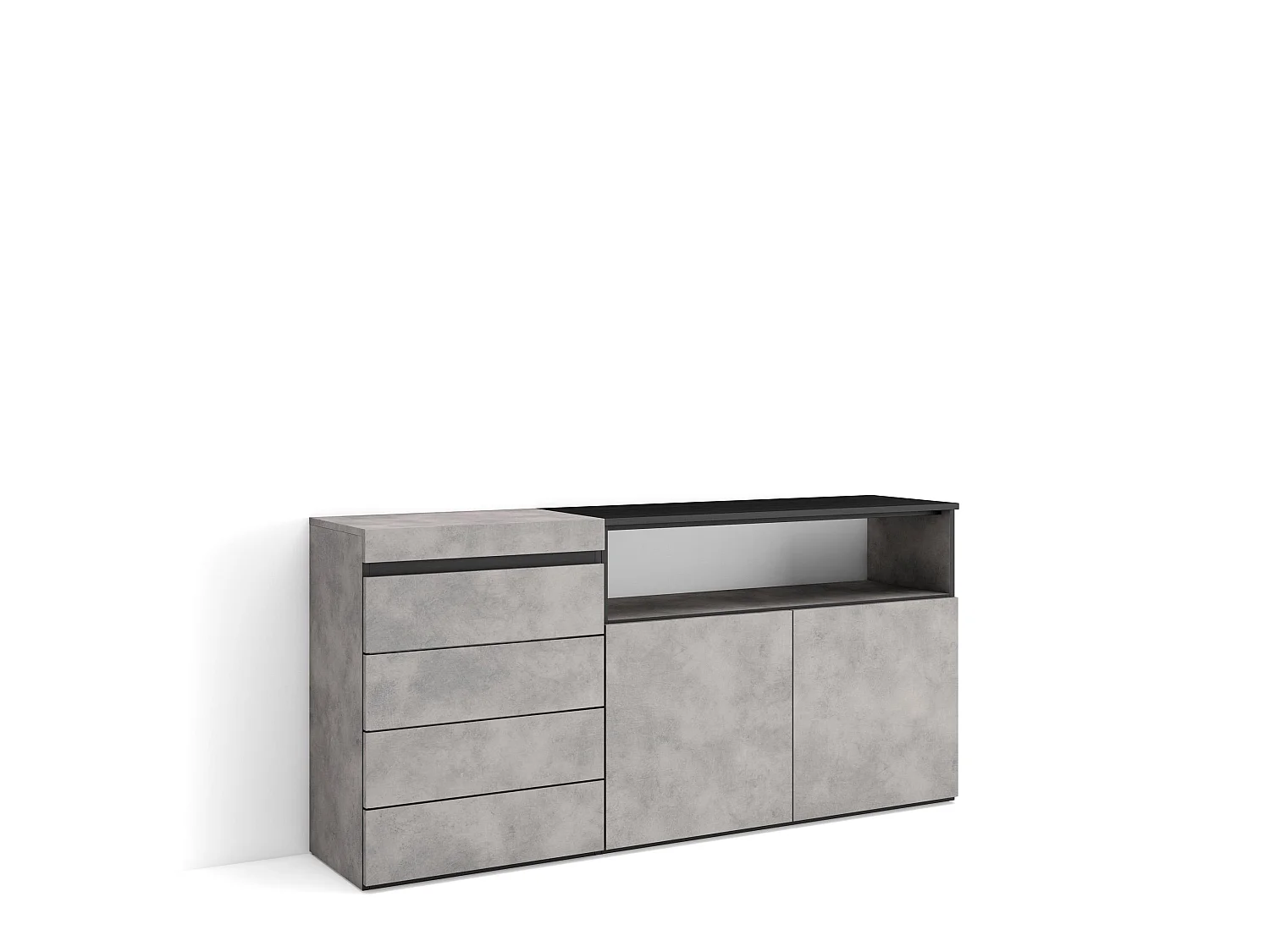 Cómoda, 135x57x75cm, Para quarto, dormitório, Camiseiro, Cimento