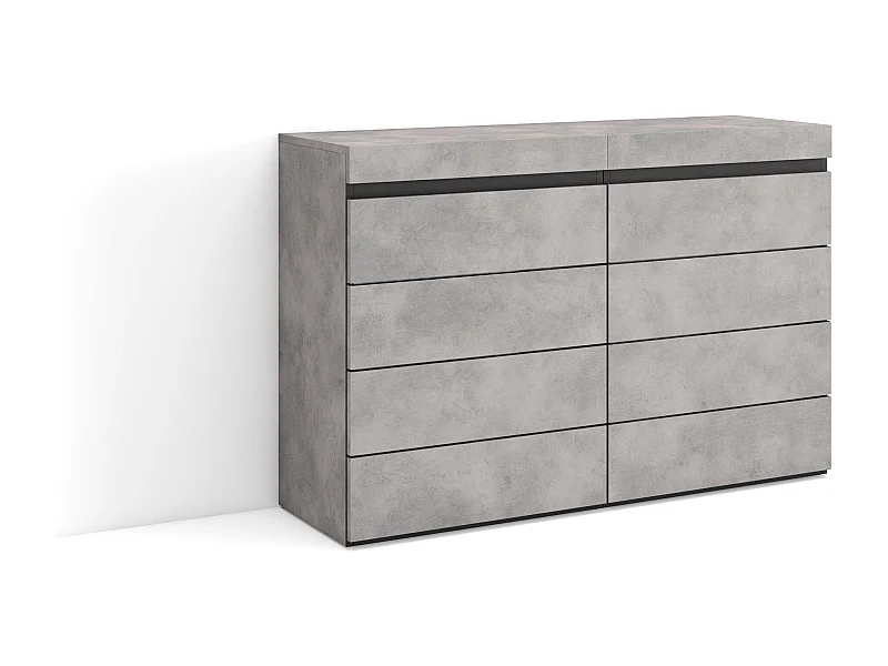 Ladekast, Commode, 114x35x75cm, Voor slaapkamer, kamer, Met opbergruimte, Cement