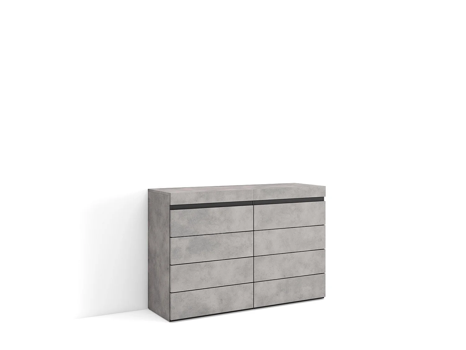 Ladekast, Commode, 114x35x75cm, Voor slaapkamer, kamer, Met opbergruimte, Cement