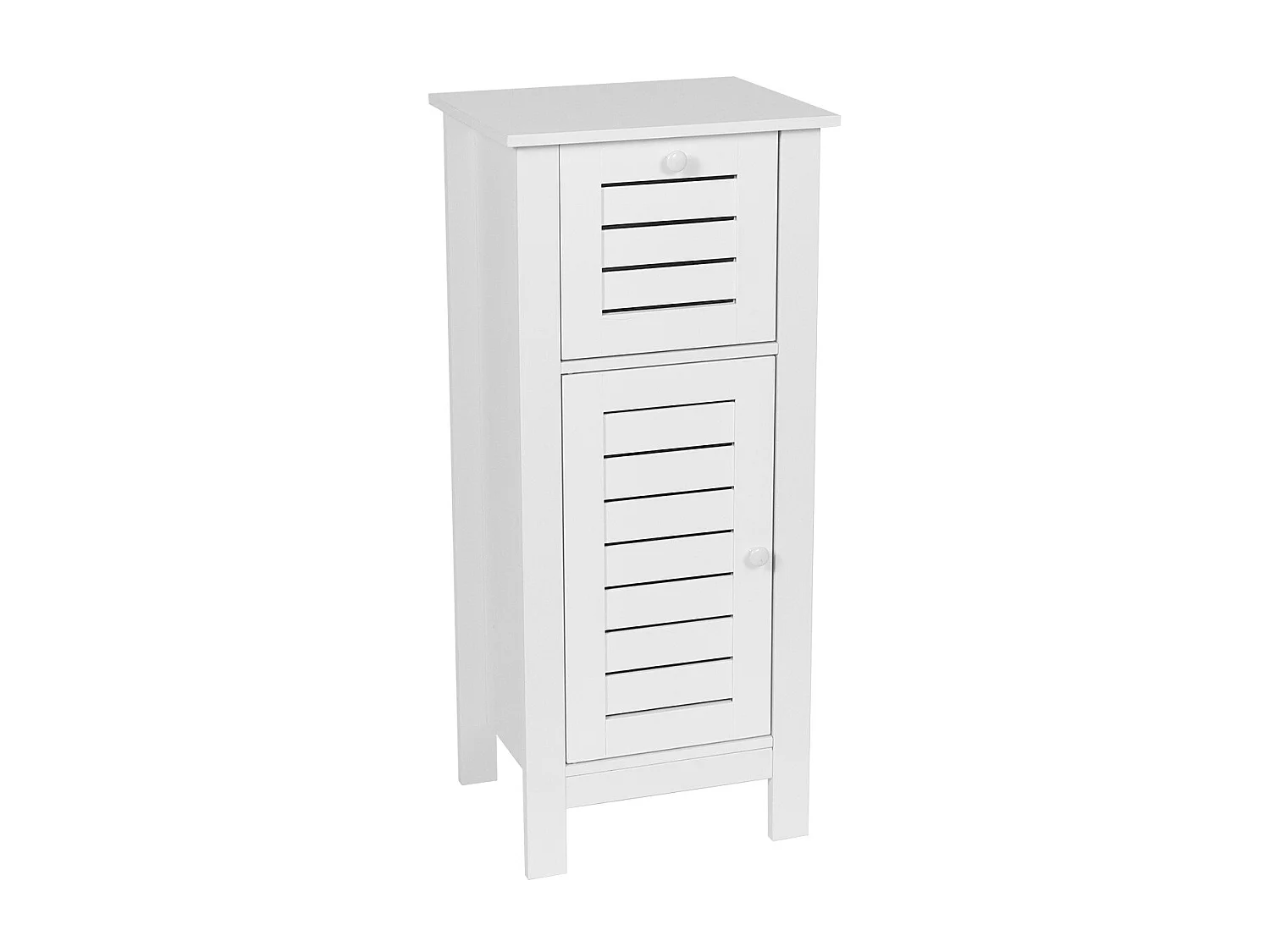 Meuble de rangement 1 Porte et 1 Tiroir H 83 cm - Blanc