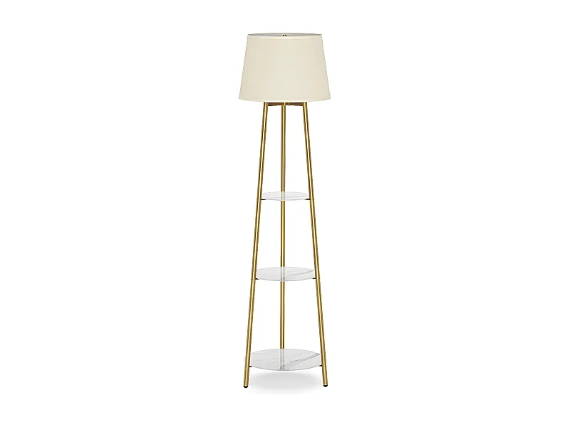 Lampadaire tripode marbre scandinave - LED à couleur changeante - H159cm - Lampadaire sur pied - doré