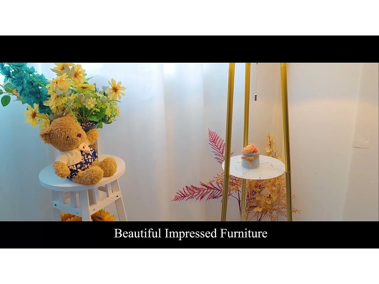 Lampadaire tripode marbre scandinave - LED à couleur changeante - H159cm - Lampadaire sur pied - doré