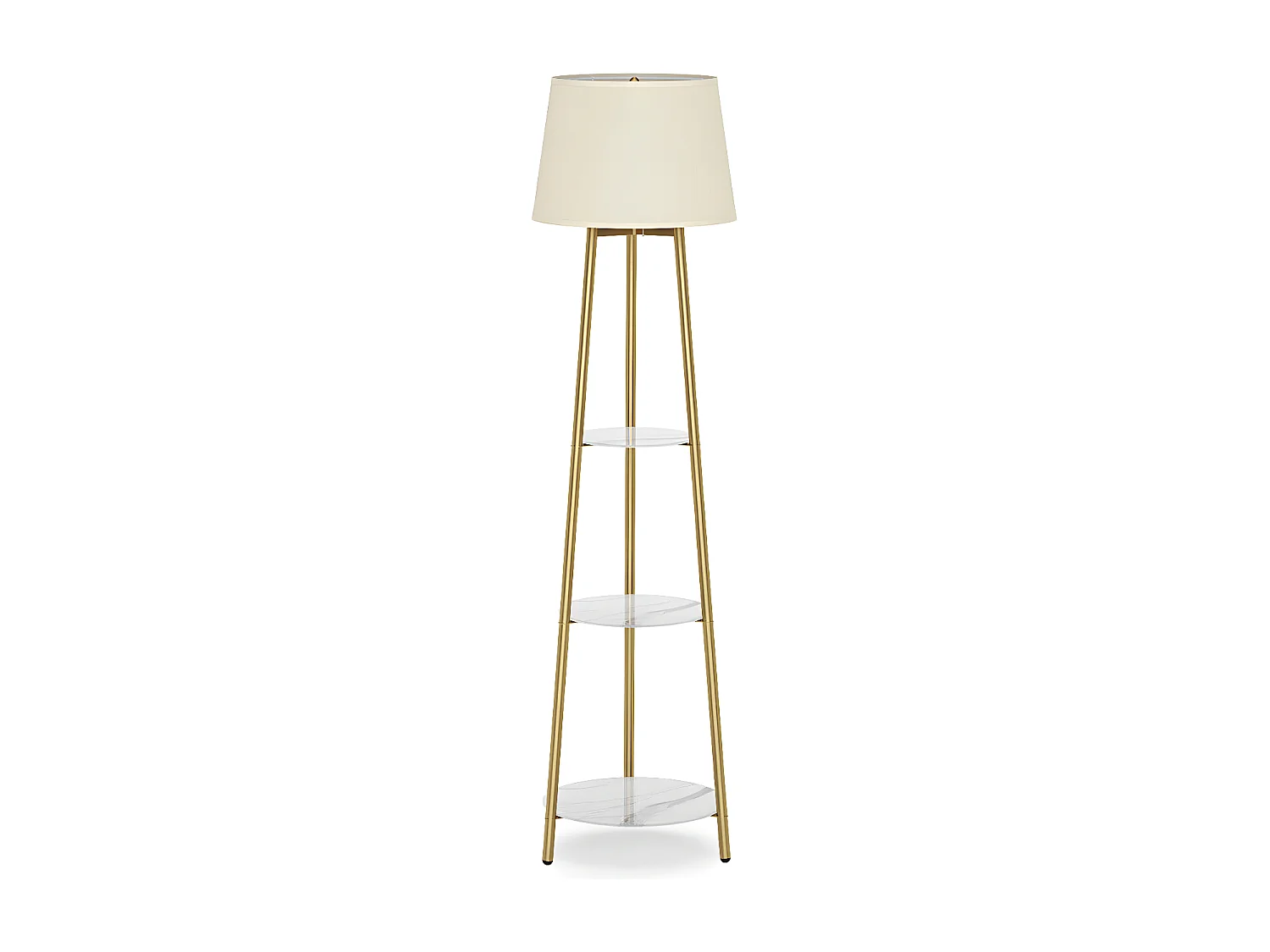 Lampadaire tripode marbre scandinave - LED à couleur changeante - H159cm - Lampadaire sur pied - doré