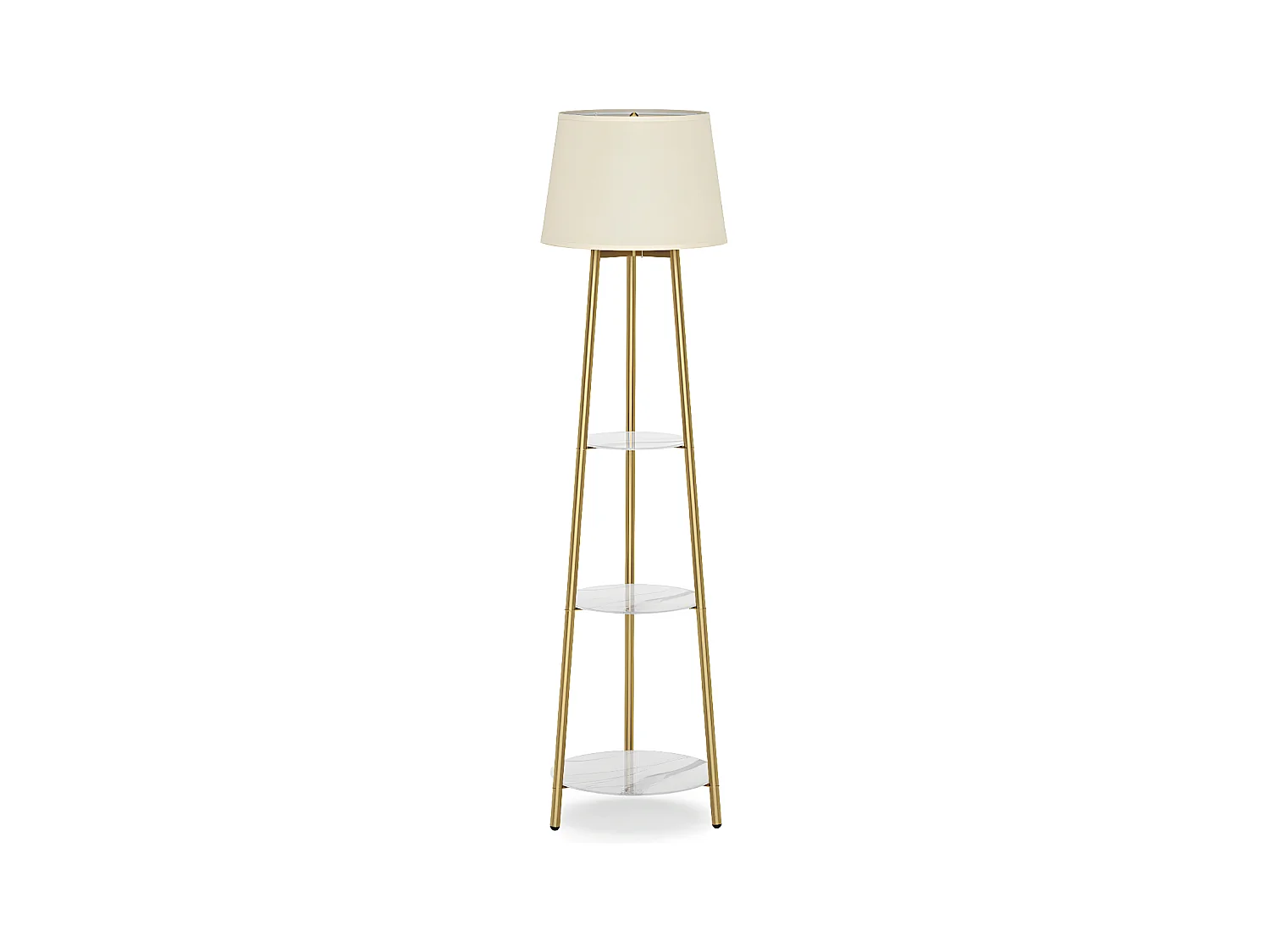Lampadaire tripode marbre scandinave - LED à couleur changeante - H159cm - Lampadaire sur pied - doré