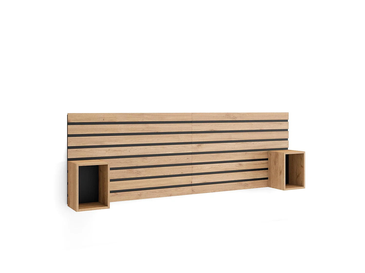 Tête de lit, 214x70x3, Lit 120,135,140,150,160cm, Panneaux Muraux, Chêne