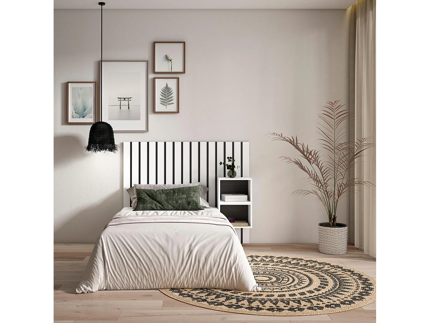 Tête de lit, 133x107x3 cm, Lit de 80,90,110 cm, Panneaux Muraux, Blanc