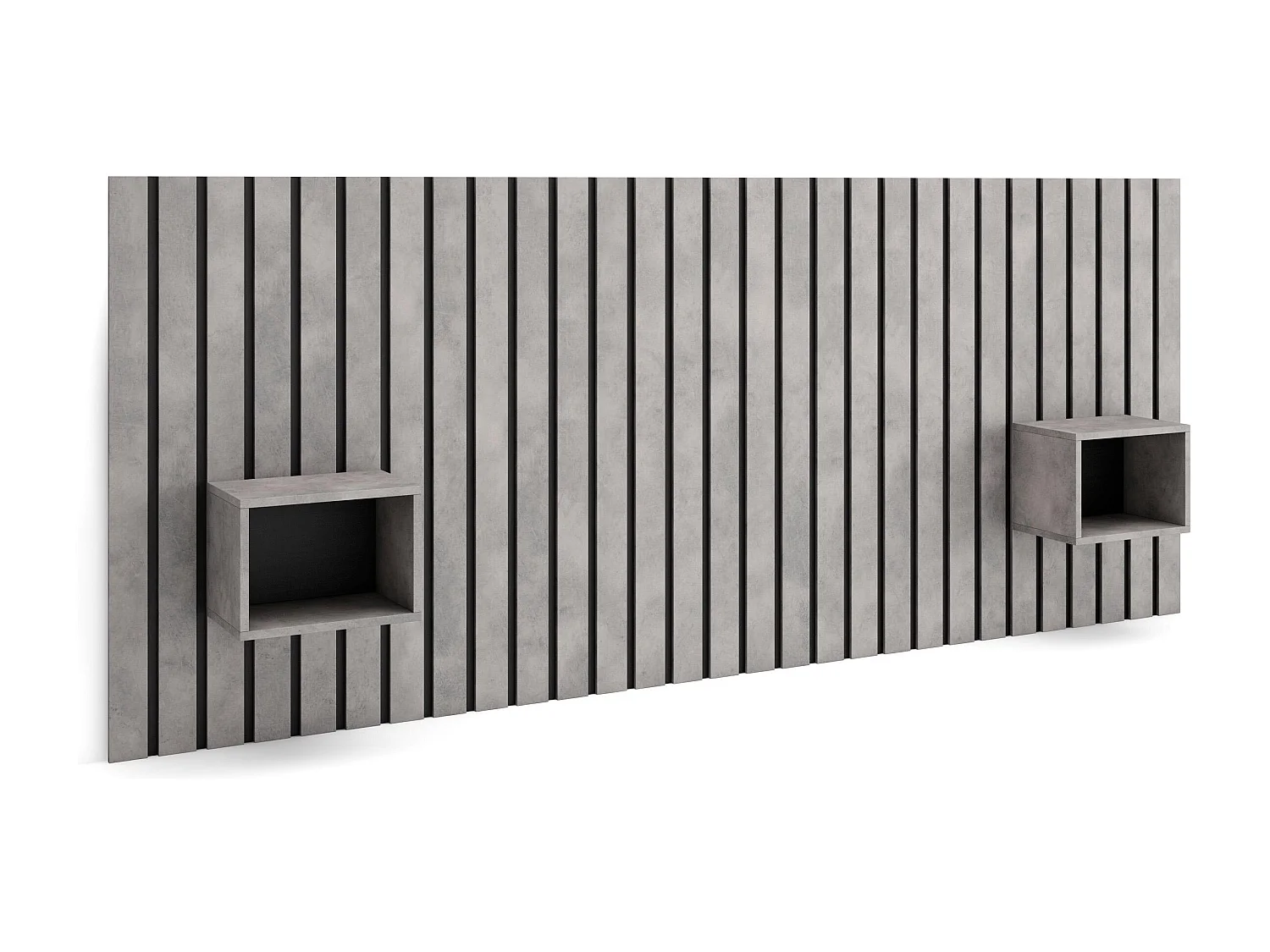 Tête de lit, 258x107x3 cm, Lit de 150,160,180 cm, Panneaux Muraux, Ciment