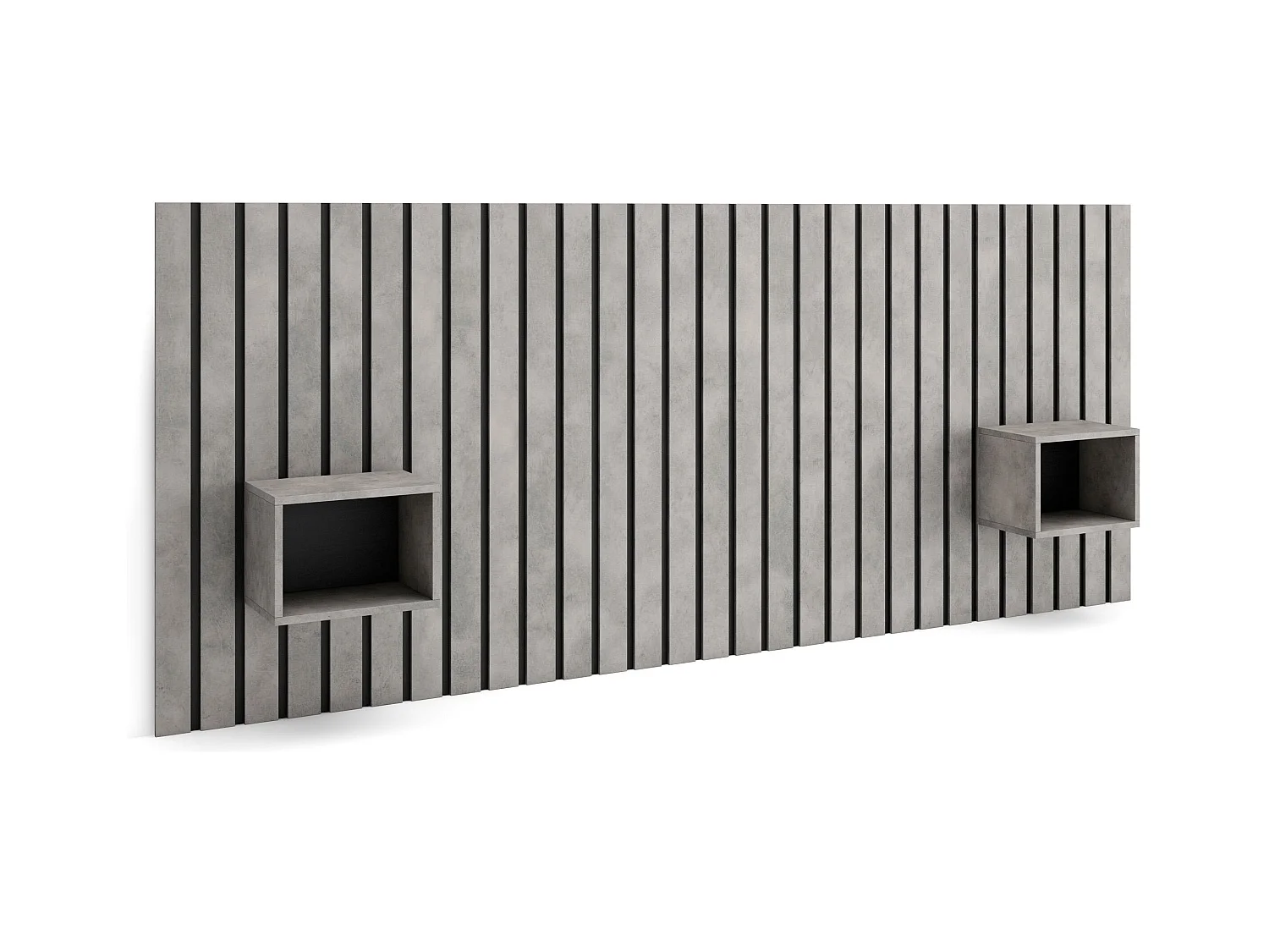 Tête de lit, 258x107x3 cm, Lit de 150,160,180 cm, Panneaux Muraux, Ciment
