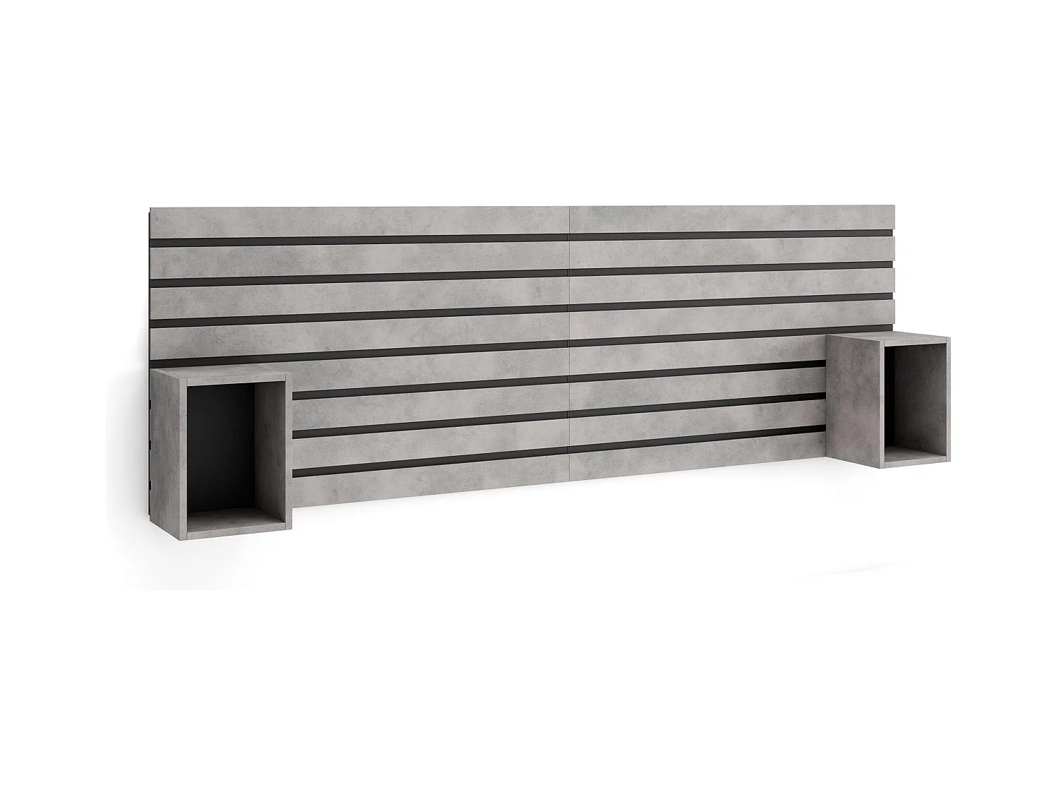 Tête de lit, 214x70x3 cm, Lit 120,135,140,150,160 cm, Panneaux Muraux, Ciment