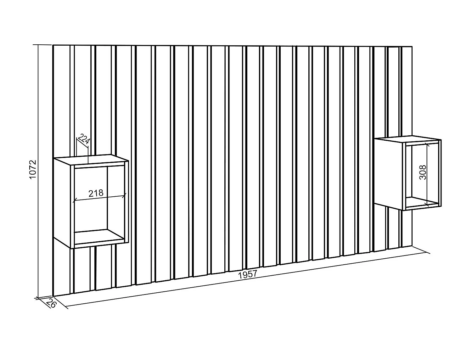 Tête de lit, 196x107x3 cm, Lit de 120,135,140 cm, Panneaux Muraux, Chêne