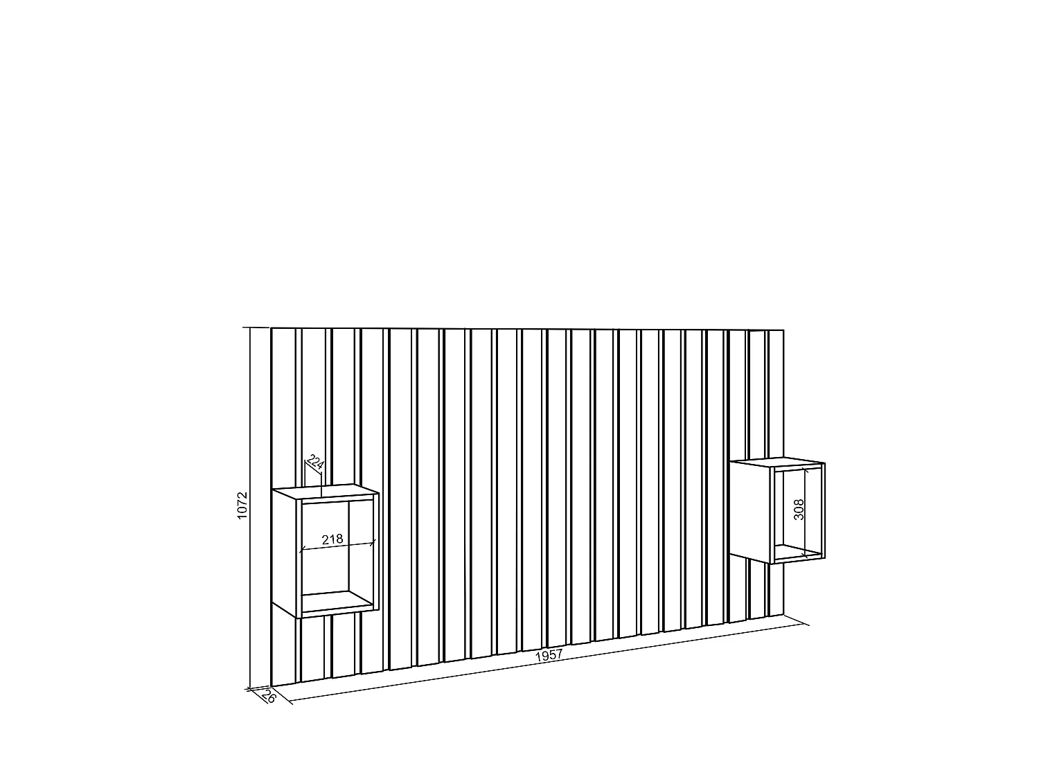 Tête de lit, 196x107x3cm, Lit de 120,135,140cm, Panneaux Muraux, Chêne