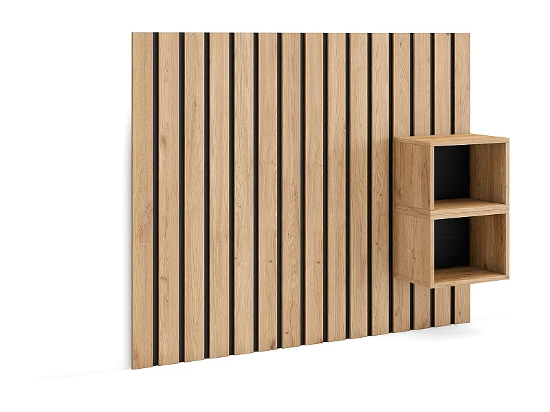 Tête de lit, 133x107x3 cm, Lit de 80,90,110 cm, Panneaux Muraux, Chêne